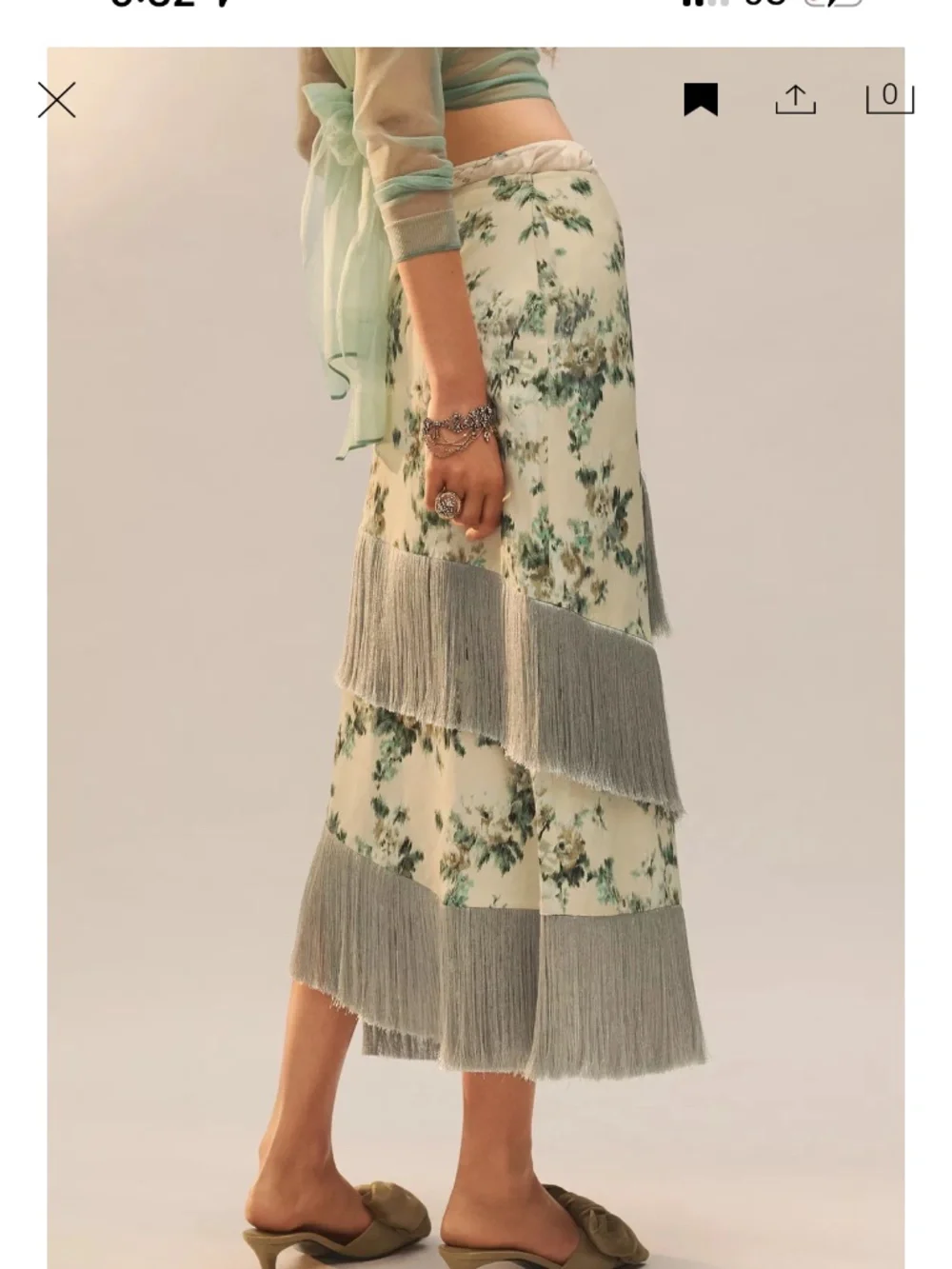 NWT Zara limited edition floral fringe skirt - Picture 3 of 7